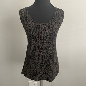 Floral Patterned Black Sleeveless Top